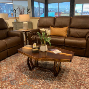 Gorgeous Handcrafted Peruvian Walnut and Zebra Wood Coffee Table