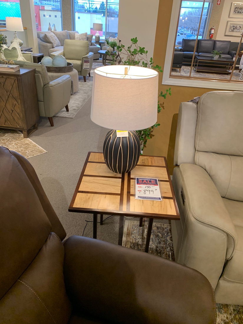 Peruvian Walnut and Ambrosia maple end table